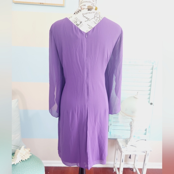NWT Grace Karin Plus Size Purple Chiffon Dress - Picture 5 of 8